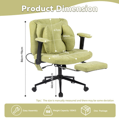 Ergonomic Swivel Office Chair with Adjustable Height and Footrest