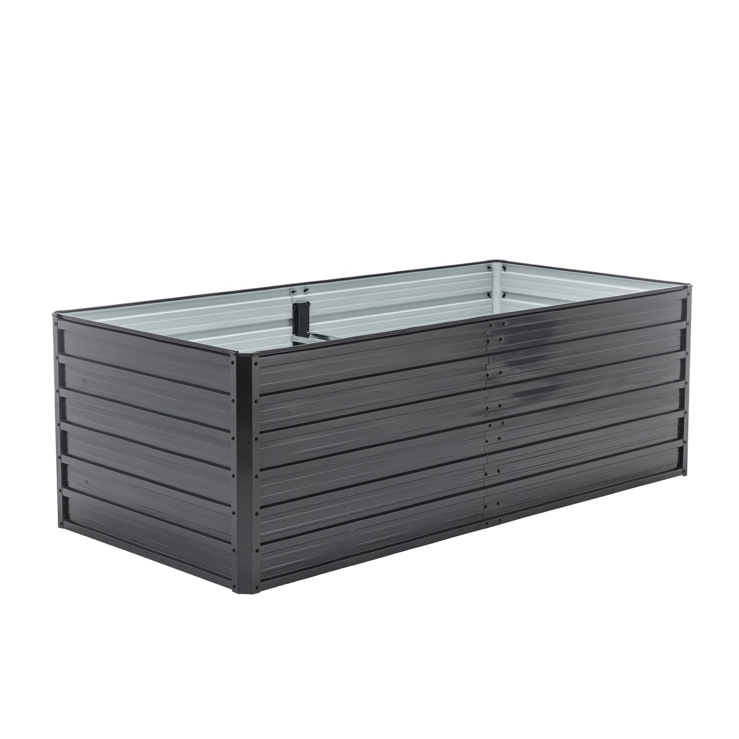 190x90x64cm Hochbeet aus Metall, Großes Pflanzbeet mit offenem Boden für optimalen Wasserablauf, Schwerlast-Blumenbeet Bausatz, wetter- & rostbeständig für Gemüse Blumen Terrasse Garten – Schwarz