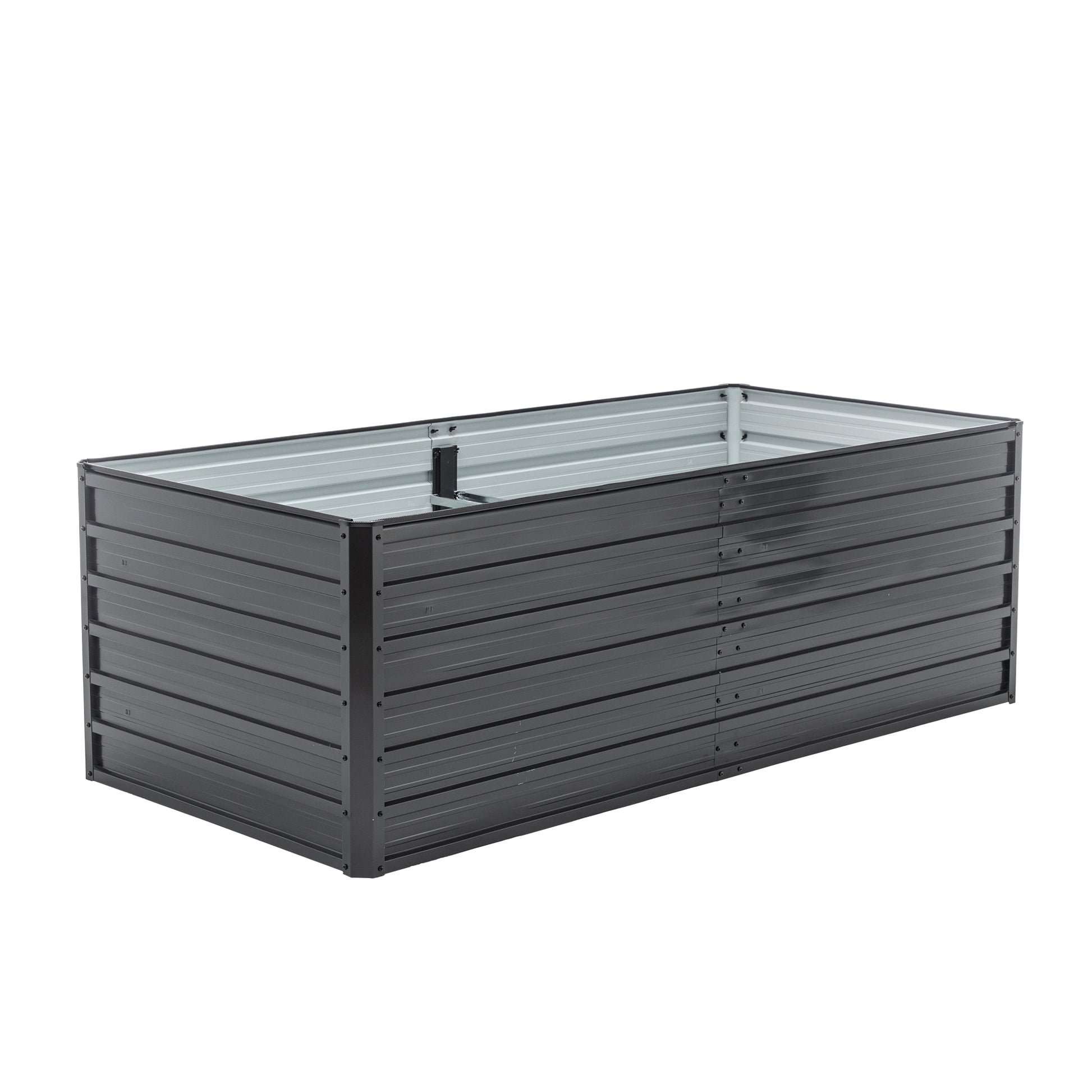 190x90x64cm Hochbeet aus Metall, Großes Pflanzbeet mit offenem Boden für optimalen Wasserablauf, Schwerlast-Blumenbeet Bausatz, wetter- & rostbeständig für Gemüse Blumen Terrasse Garten – Schwarz