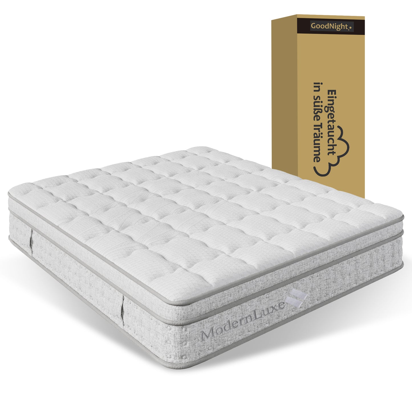 7-Zonen Taschenfederkernmatratze 140x200 cm H3, 25cm Hohe Kaltschaum Hybrid-Matratze, Ergonomische Körperanpassung & Atmungsaktiv, OEKO-TEX Zertifiziert, Komfort-Doppelbett Matratze