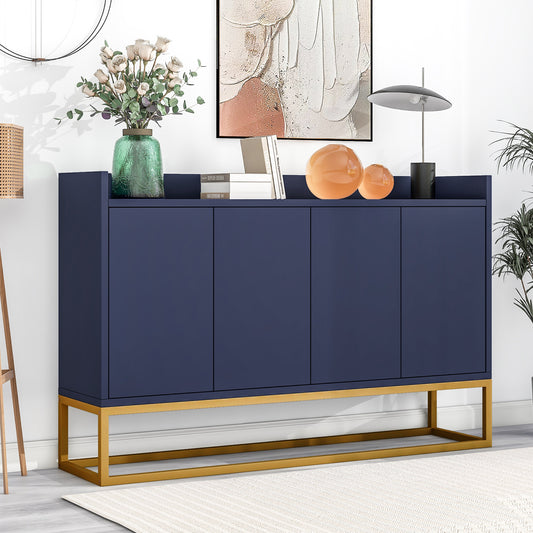 Gigab2b original image - Modernes Sideboard im minimalistischen Stil 4-türiger griffloser Buffetschrank für Esszimmer, Wohnzimmer, Küche (Marineblau)