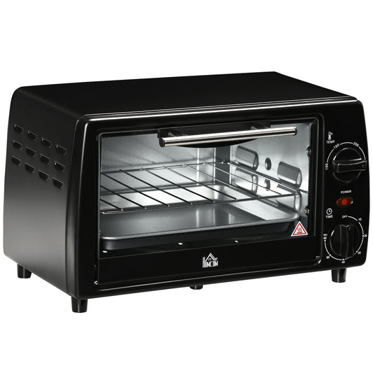 Gigab2b original image - Mini Backofen 10L 750W bis 230°C mit Timer 60 Min kleiner Elektrobackofen inkl. Backblech und Rost 36,5x26x22 cm Schwarz